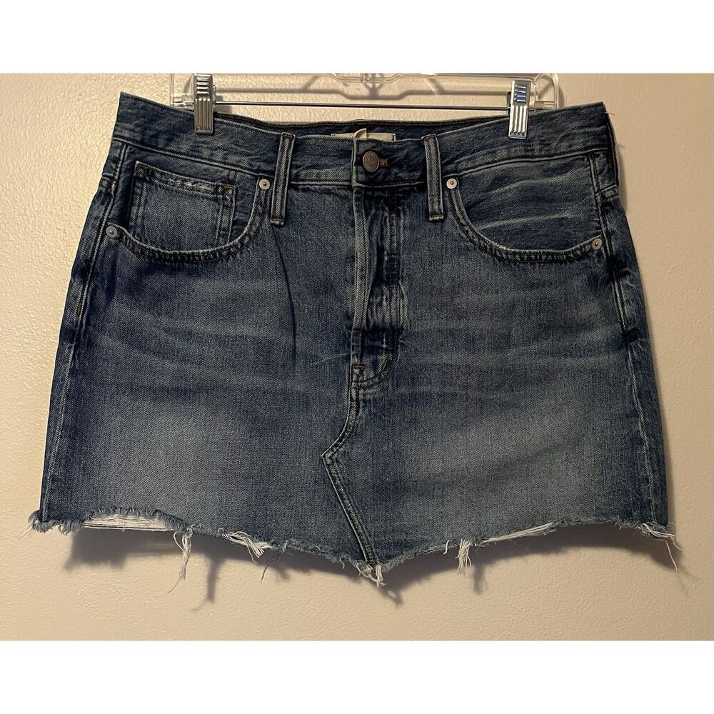 Madewell Women's Size 31 Rigid Denim Relaxed Mini Skirt AL371 Festival Cowgirl